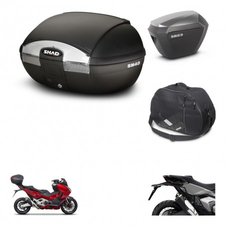 SHAD SH23 alu suitcases + mounting bracket SH45 trunk accessories KIT-474169