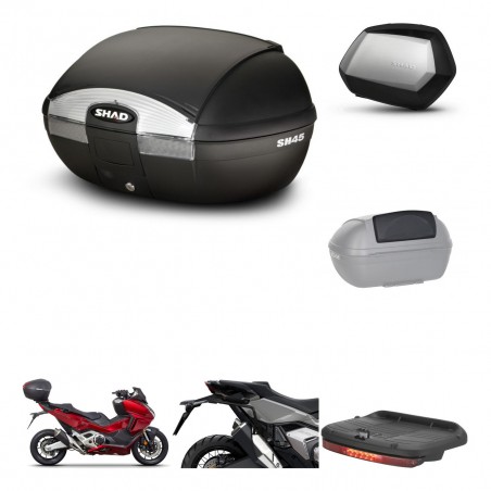 SHAD Maletas SH35 PREMIUM + soporte montaje baul SH45 accesorios KIT-474185