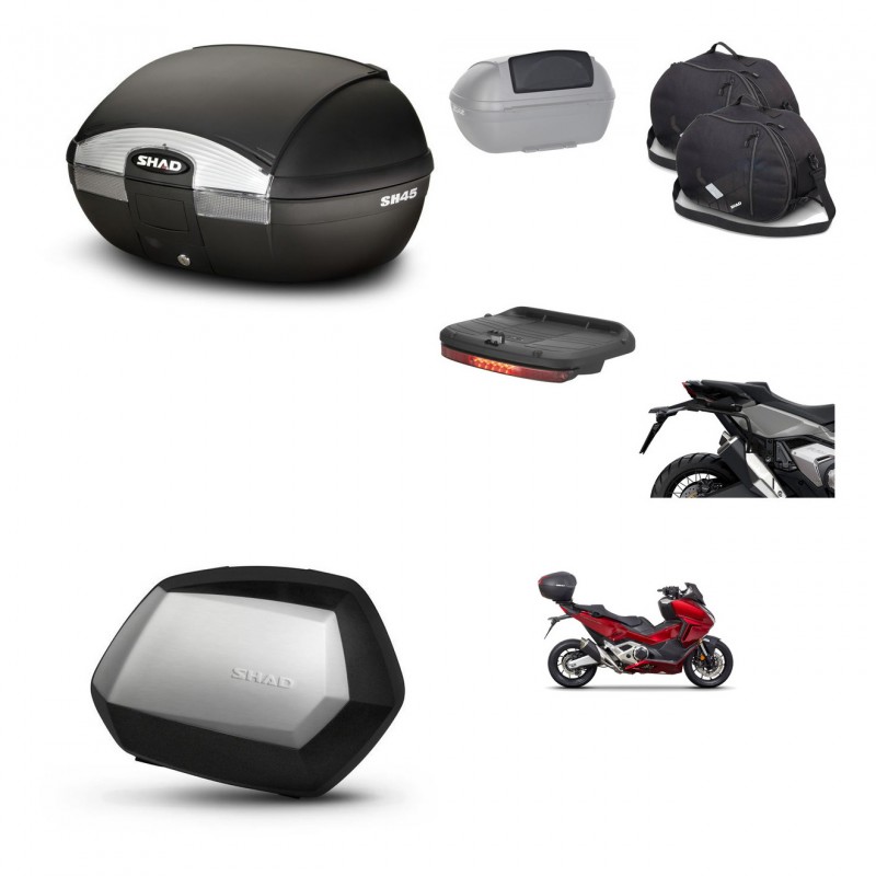 SHAD SH35 PREMIUM suitcases + mounting bracket SH45 trunk accessories KIT-474186