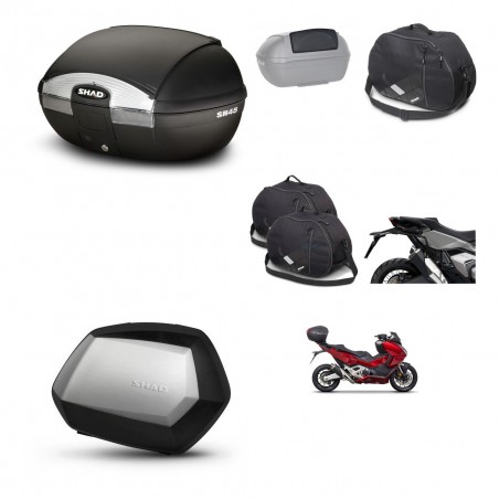 SHAD Maletas SH35 PREMIUM + soporte montaje baul SH45 accesorios KIT-474192