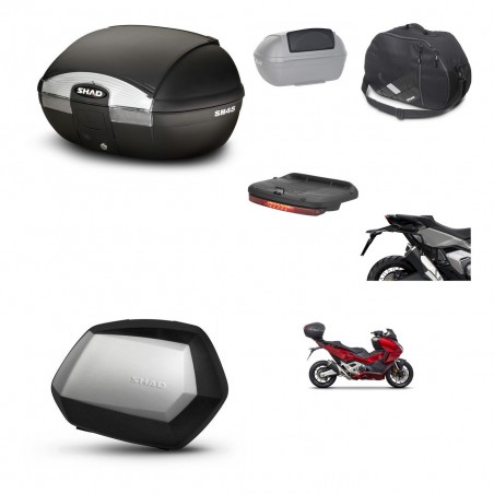SHAD Maletas SH35 PREMIUM + soporte montaje baul SH45 accesorios KIT-474197