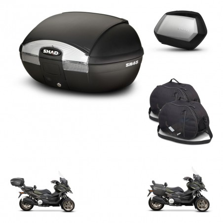 SHAD Maletas SH35 PREMIUM + soporte montaje baul SH45 accesorios KIT-474252