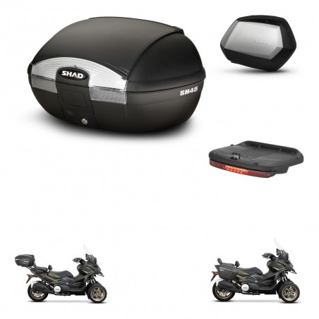 SHAD Maletas SH35 PREMIUM + soporte montaje baul SH45 accesorios KIT-474257