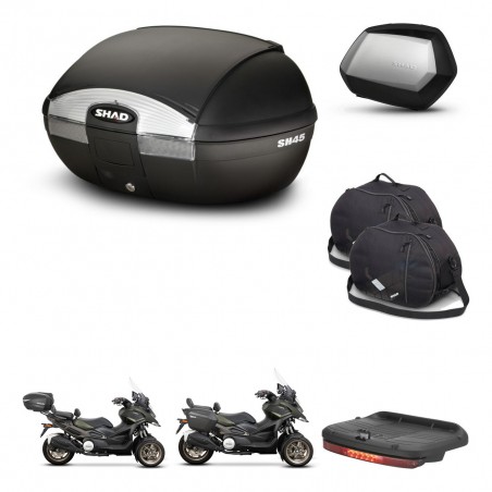 SHAD Maletas SH35 PREMIUM + soporte montaje baul SH45 accesorios KIT-474258