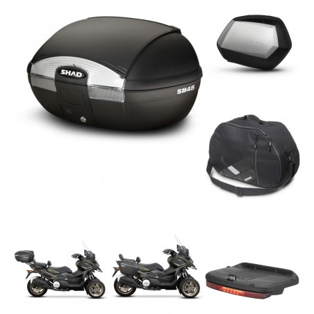 SHAD Maletas SH35 PREMIUM + soporte montaje baul SH45 accesorios KIT-474269