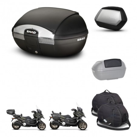 SHAD Maletas SH35 PREMIUM + soporte montaje baul SH45 accesorios KIT-474276