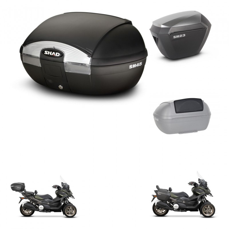 SHAD SH23 alu suitcases + mounting bracket SH45 trunk accessories KIT-474277
