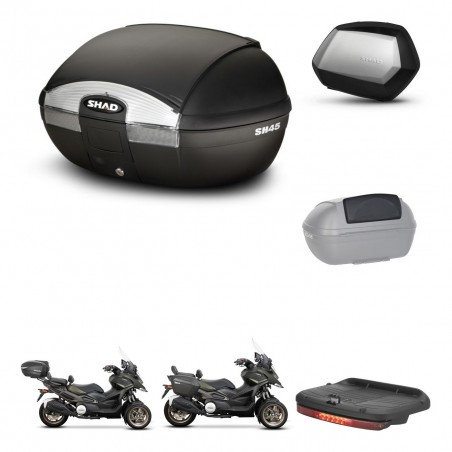 SHAD Maletas SH35 PREMIUM + soporte montaje baul SH45 accesorios KIT-474281