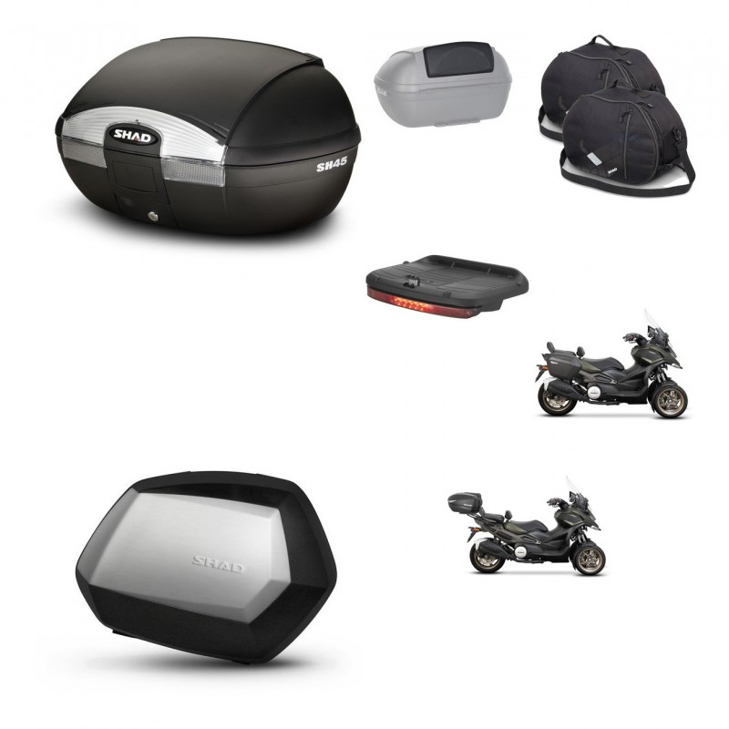 SHAD SH35 PREMIUM suitcases + mounting bracket SH45 trunk accessories KIT-474282