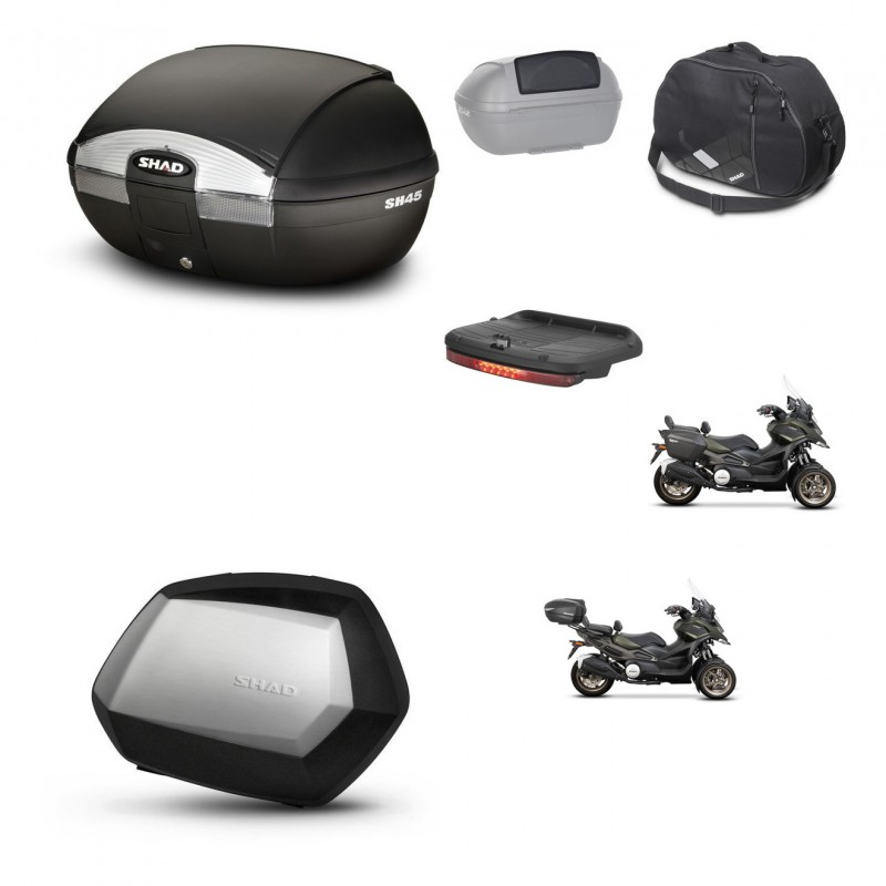 SHAD SH35 PREMIUM suitcases + mounting bracket SH45 trunk accessories KIT-474293