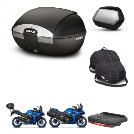 SHAD Maletas SH35 PREMIUM + soporte montaje baul SH45 accesorios KIT-474306