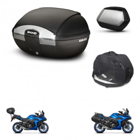 SHAD Maletas SH35 PREMIUM + soporte montaje baul SH45 accesorios KIT-474311