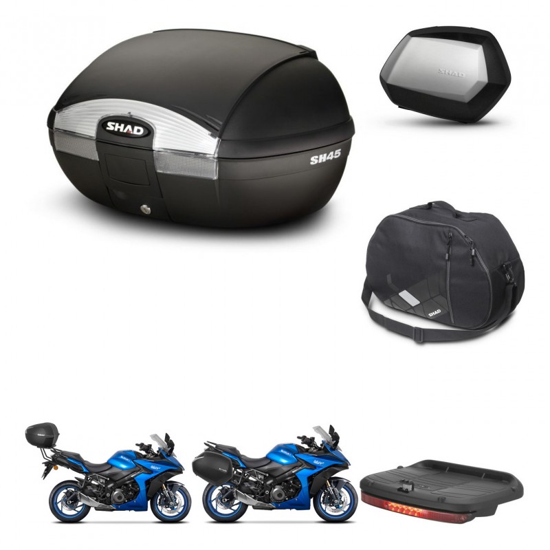 SHAD Maletas SH35 PREMIUM + soporte montaje baul SH45 accesorios KIT-474317