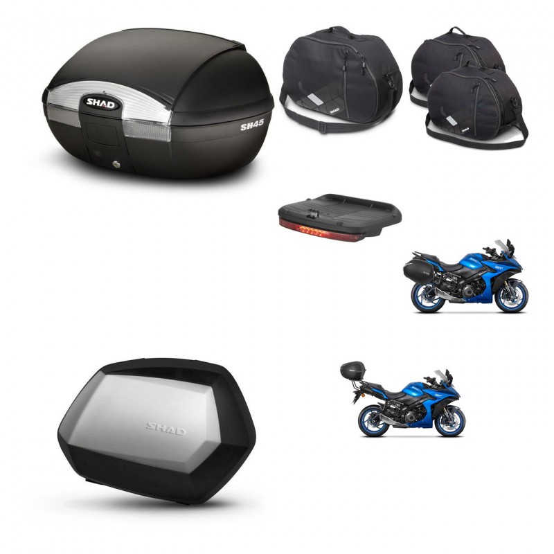 SHAD SH35 PREMIUM suitcases + mounting bracket SH45 trunk accessories KIT-474318