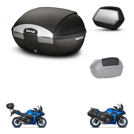 SHAD Maletas SH35 PREMIUM + soporte montaje baul SH45 accesorios KIT-474323