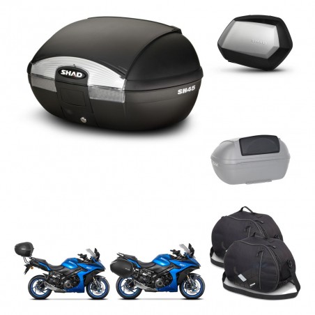 SHAD Maletas SH35 PREMIUM + soporte montaje baul SH45 accesorios KIT-474324