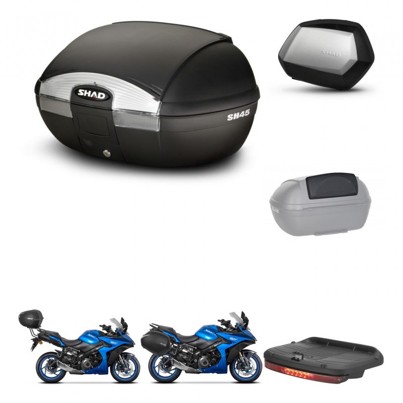 SHAD Maletas SH35 PREMIUM + soporte montaje baul SH45 accesorios KIT-474329