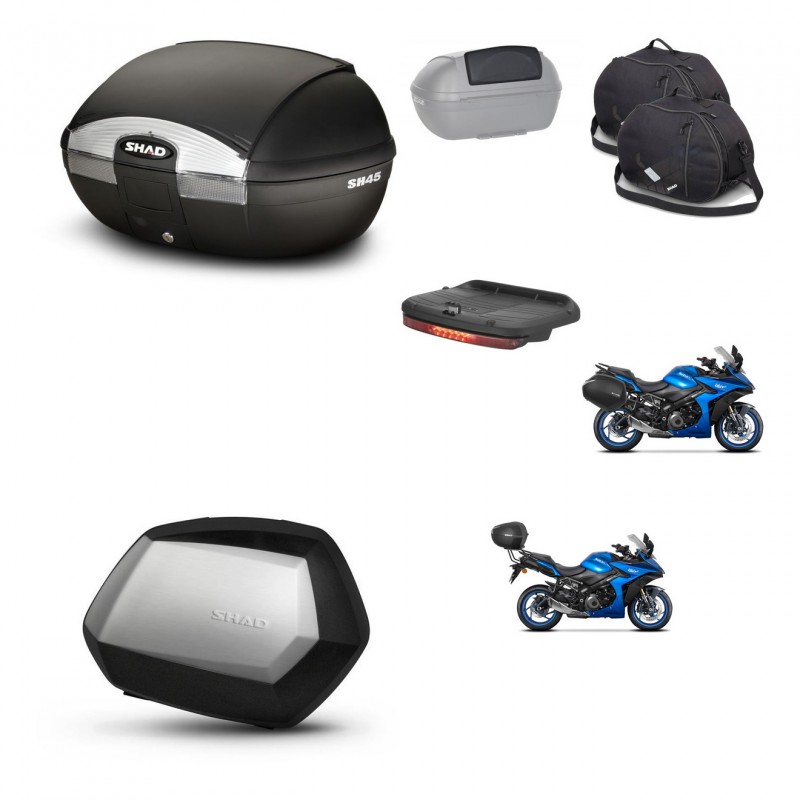 SHAD SH35 PREMIUM suitcases + mounting bracket SH45 trunk accessories KIT-474330
