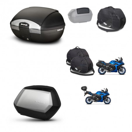 SHAD Maletas SH35 PREMIUM + soporte montaje baul SH45 accesorios KIT-474336