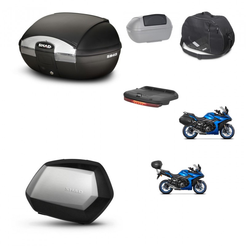SHAD SH35 PREMIUM suitcases + mounting bracket SH45 trunk accessories KIT-474341