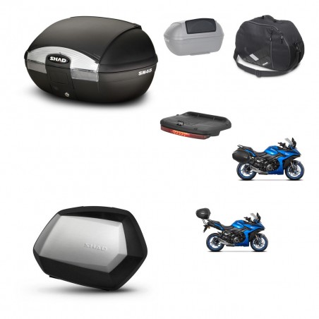 SHAD Maletas SH35 PREMIUM + soporte montaje baul SH45 accesorios KIT-474341