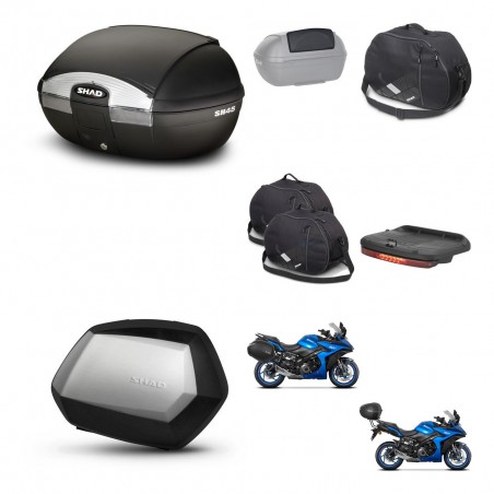 SHAD Maletas SH35 PREMIUM + soporte montaje baul SH45 accesorios KIT-474342