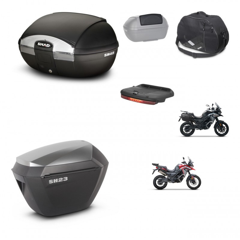 SHAD SH23 alu suitcases + mounting bracket SH45 trunk accessories KIT-474391