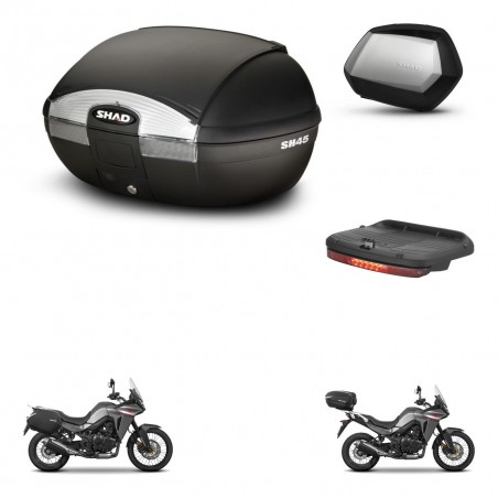SHAD Maletas SH35 PREMIUM + soporte montaje baul SH45 accesorios KIT-474401