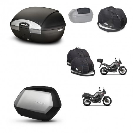 SHAD Maletas SH35 PREMIUM + soporte montaje baul SH45 accesorios KIT-474432