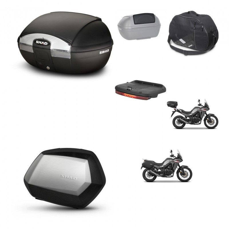 SHAD SH35 PREMIUM suitcases + mounting bracket SH45 trunk accessories KIT-474437