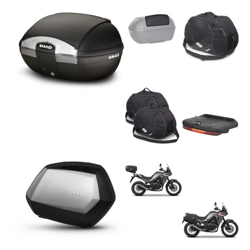 SHAD SH35 PREMIUM suitcases + mounting bracket SH45 trunk accessories KIT-474438