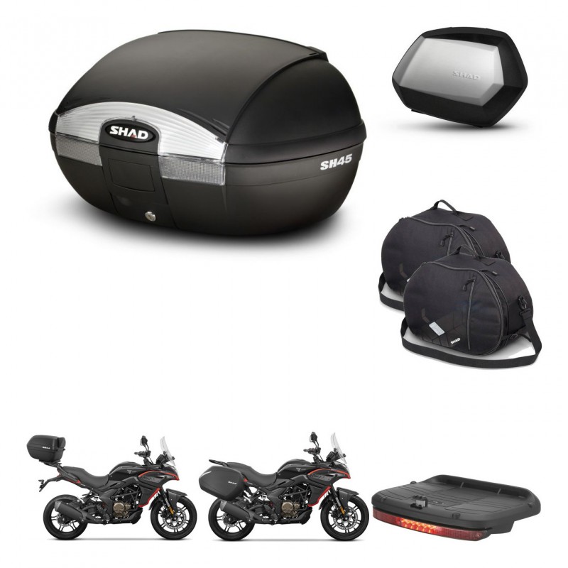 SHAD Maletas SH35 PREMIUM + soporte montaje baul SH45 accesorios KIT-474450