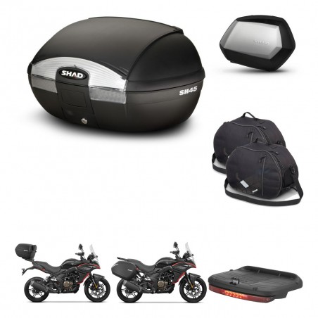 SHAD Maletas SH35 PREMIUM + soporte montaje baul SH45 accesorios KIT-474450