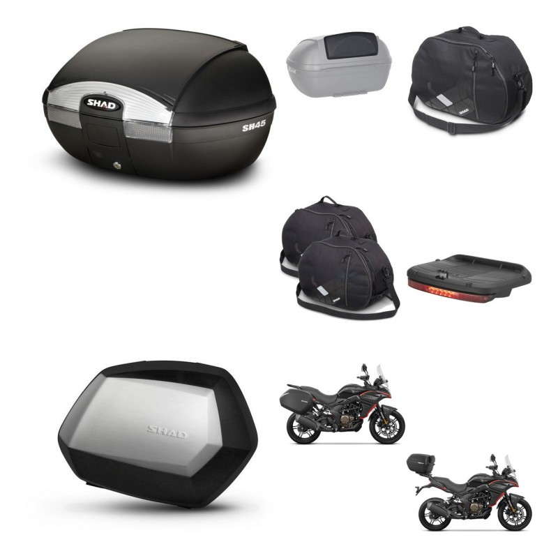 SHAD SH35 PREMIUM suitcases + mounting bracket SH45 trunk accessories KIT-474486