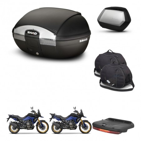 SHAD Maletas SH35 PREMIUM + soporte montaje baul SH45 accesorios KIT-474498