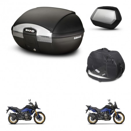 SHAD Maletas SH35 PREMIUM + soporte montaje baul SH45 accesorios KIT-474503