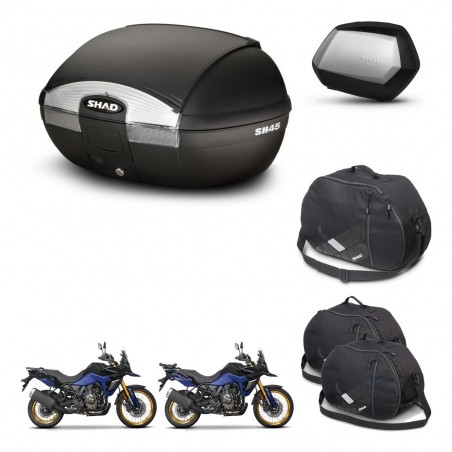 SHAD Maletas SH35 PREMIUM + soporte montaje baul SH45 accesorios KIT-474504