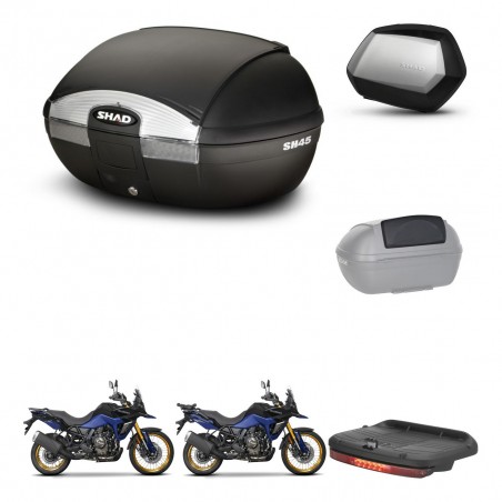 SHAD Maletas SH35 PREMIUM + soporte montaje baul SH45 accesorios KIT-474521