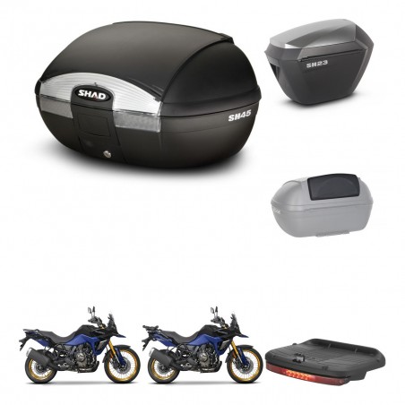 SHAD SH23 alu suitcases + mounting bracket SH45 trunk accessories KIT-474523