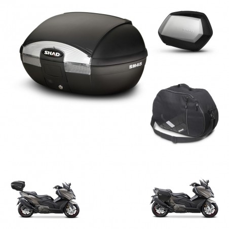 SHAD Maletas SH35 PREMIUM + soporte montaje baul SH45 accesorios KIT-474599