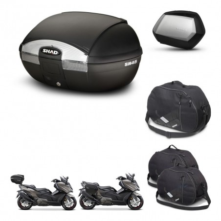 SHAD Maletas SH35 PREMIUM + soporte montaje baul SH45 accesorios KIT-474600