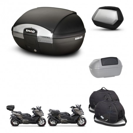SHAD Maletas SH35 PREMIUM + soporte montaje baul SH45 accesorios KIT-474612