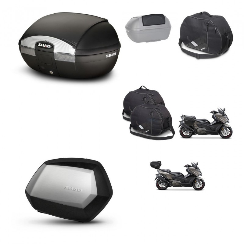 SHAD SH35 PREMIUM suitcases + mounting bracket SH45 trunk accessories KIT-474624