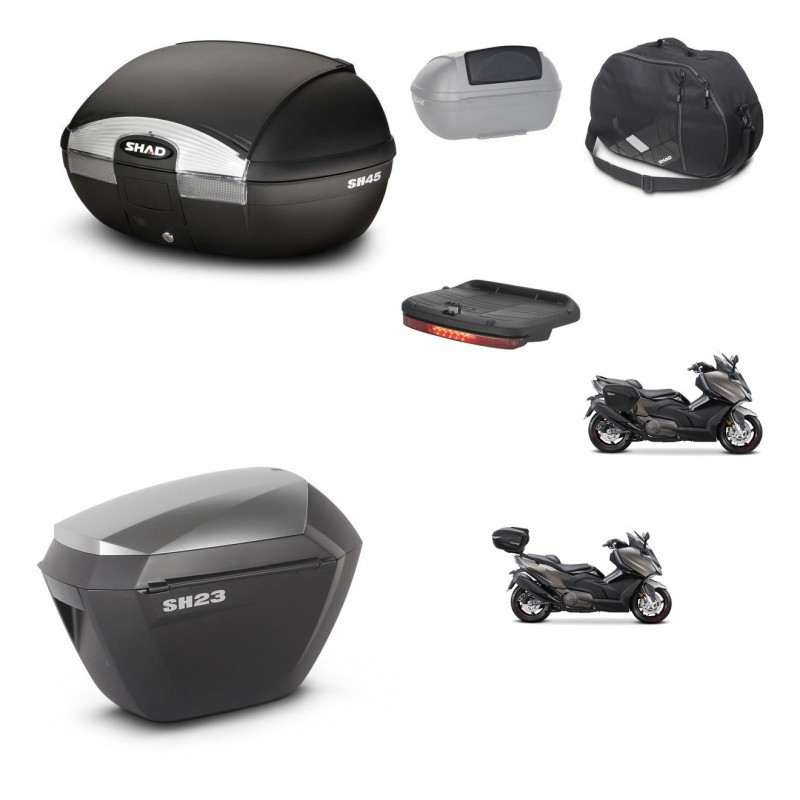 SHAD SH23 alu suitcases + mounting bracket SH45 trunk accessories KIT-474631