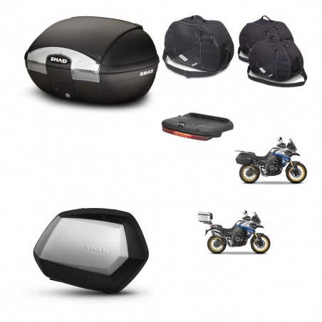SHAD Maletas SH35 PREMIUM + soporte montaje baul SH45 accesorios KIT-474654