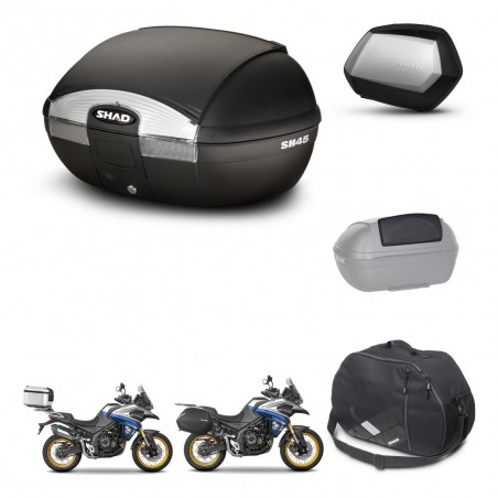 SHAD Maletas SH35 PREMIUM + soporte montaje baul SH45 accesorios KIT-474671