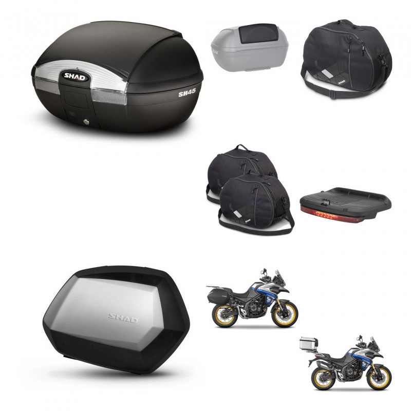 SHAD SH35 PREMIUM suitcases + mounting bracket SH45 trunk accessories KIT-474678