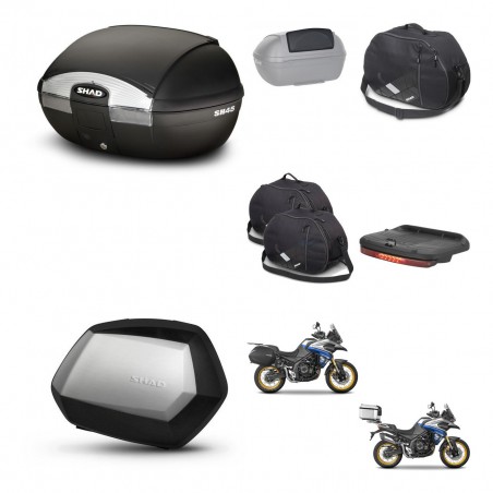 SHAD Maletas SH35 PREMIUM + soporte montaje baul SH45 accesorios KIT-474678