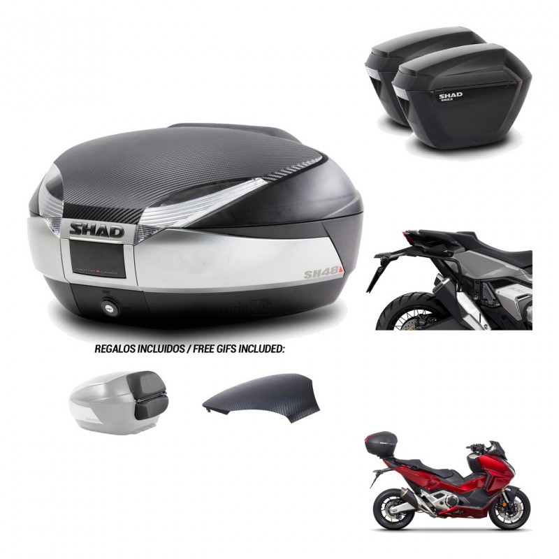 SHAD Maletas sh23 + soporte montaje baul SH48 tapa respaldo KIT-475462