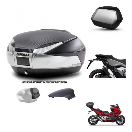 SHAD Maletas SH35 PREMIUM + soporte montaje baul SH48 tapa respaldo KIT-475463